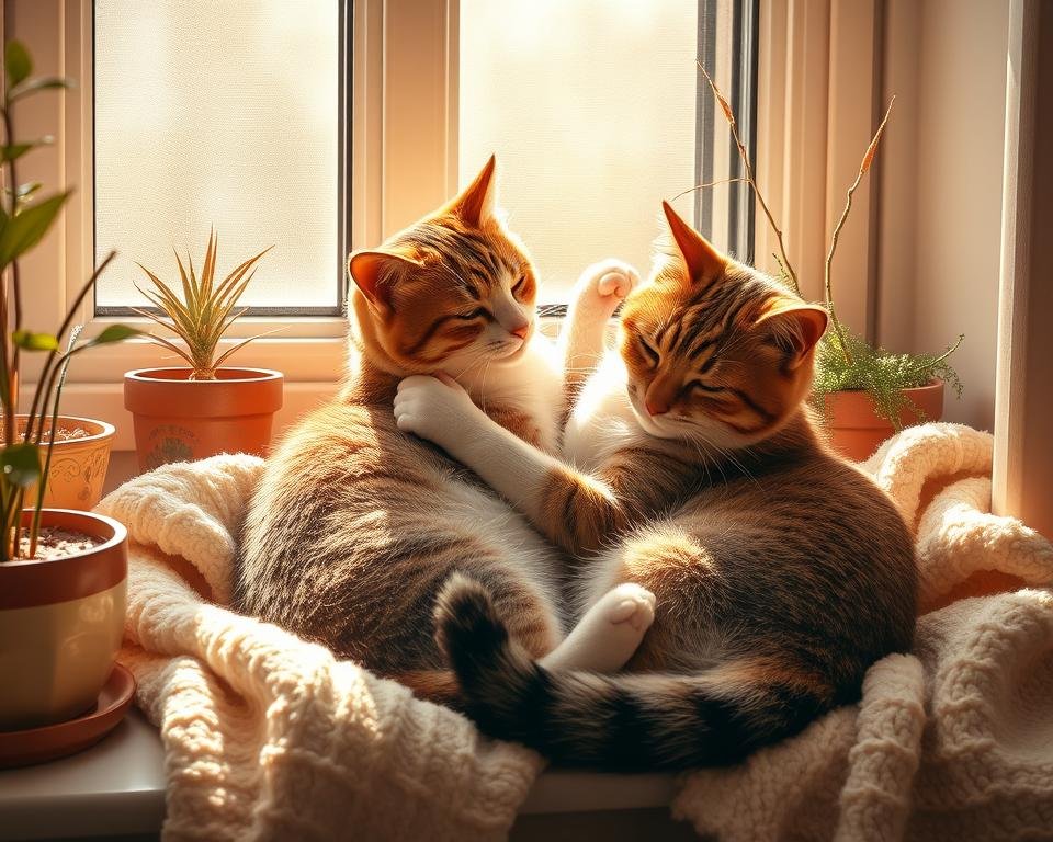 Cats expressing love