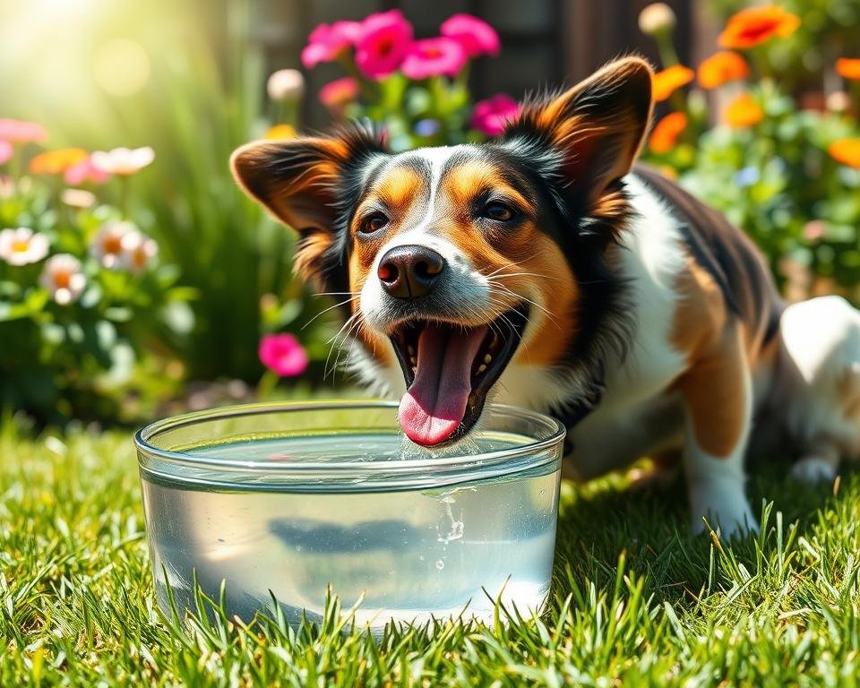 Dog drinking water