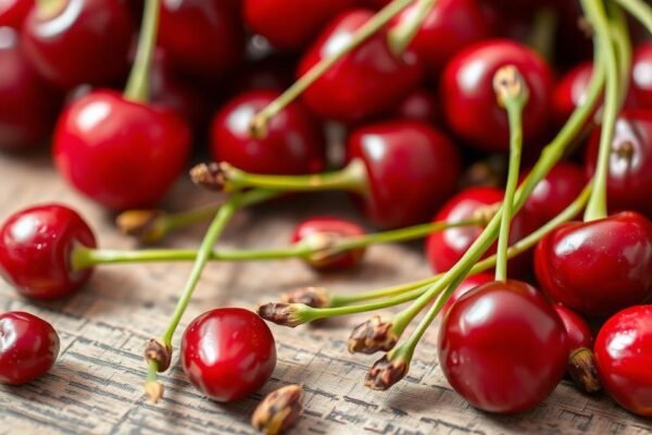 cherry pits and stems