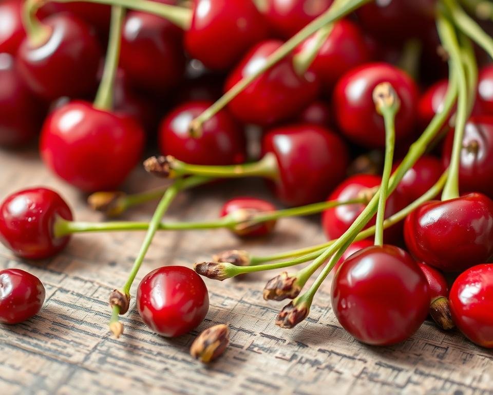 cherry pits and stems