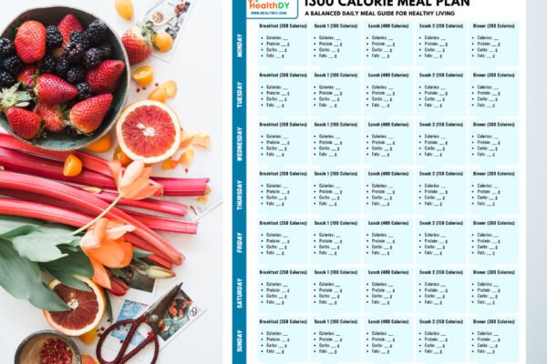 healthdy 1300-Calorie Meal Plan