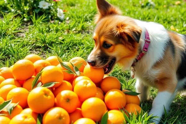 oranges and dog