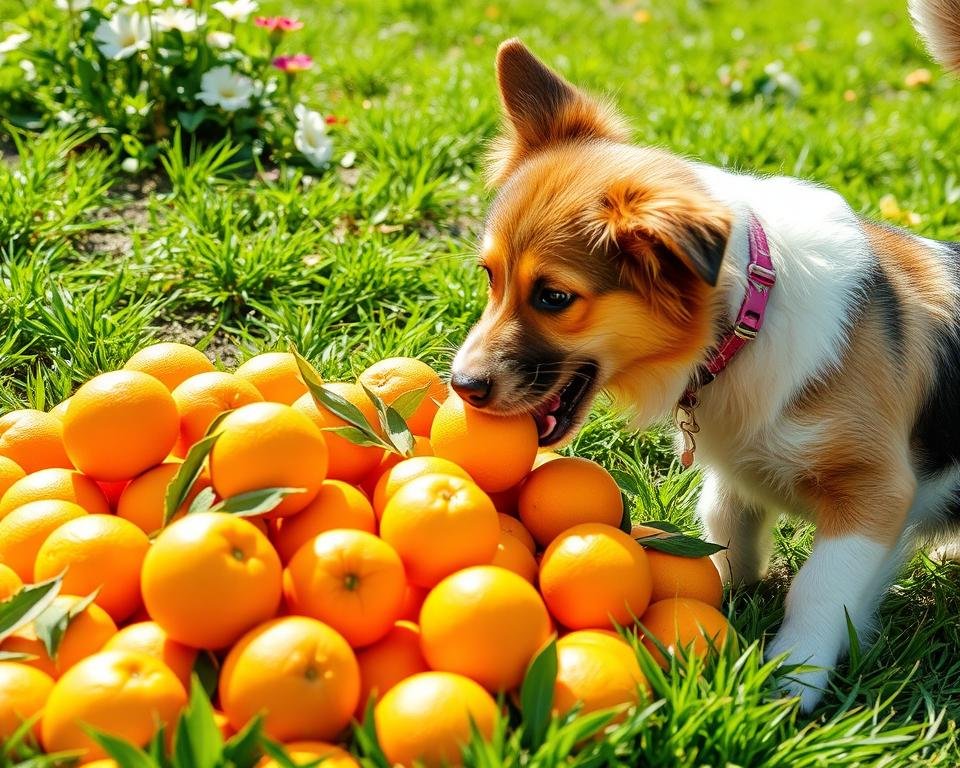 oranges and dog