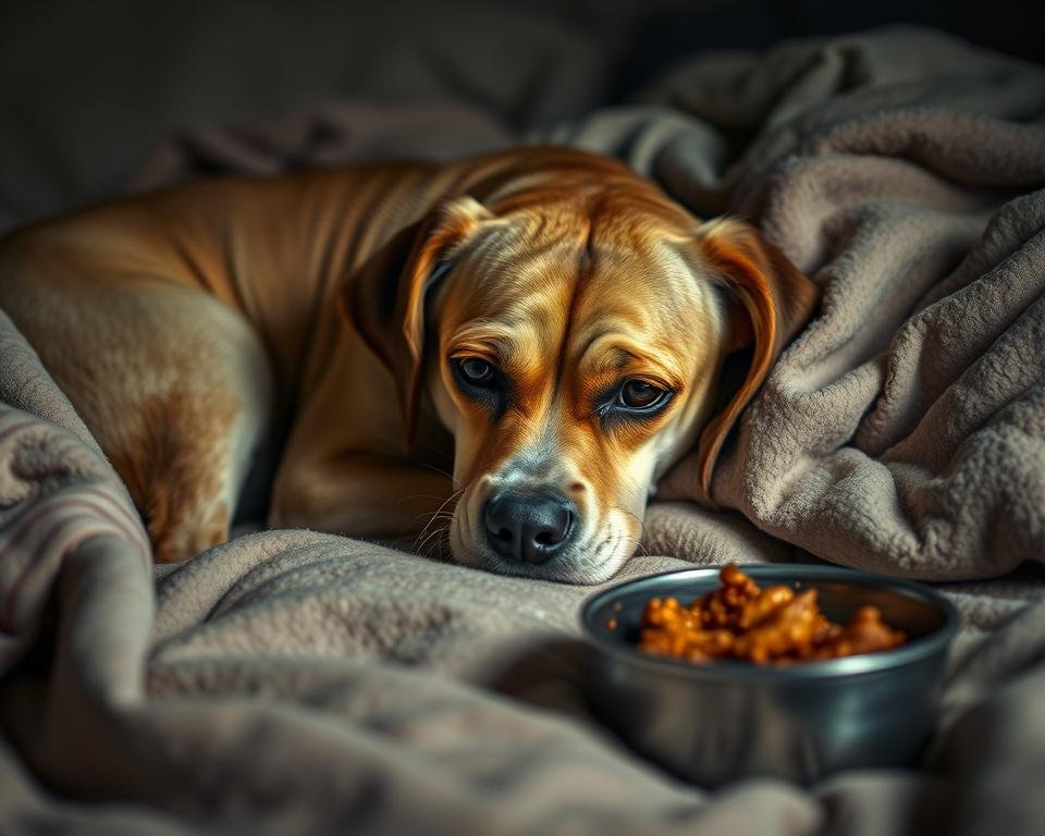 sick dog refusing to eat